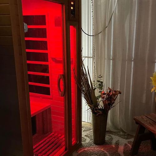 Customer photo review of 2023 Far Infrared Sauna Room Wood Sauna Low EMF Carbon Panel