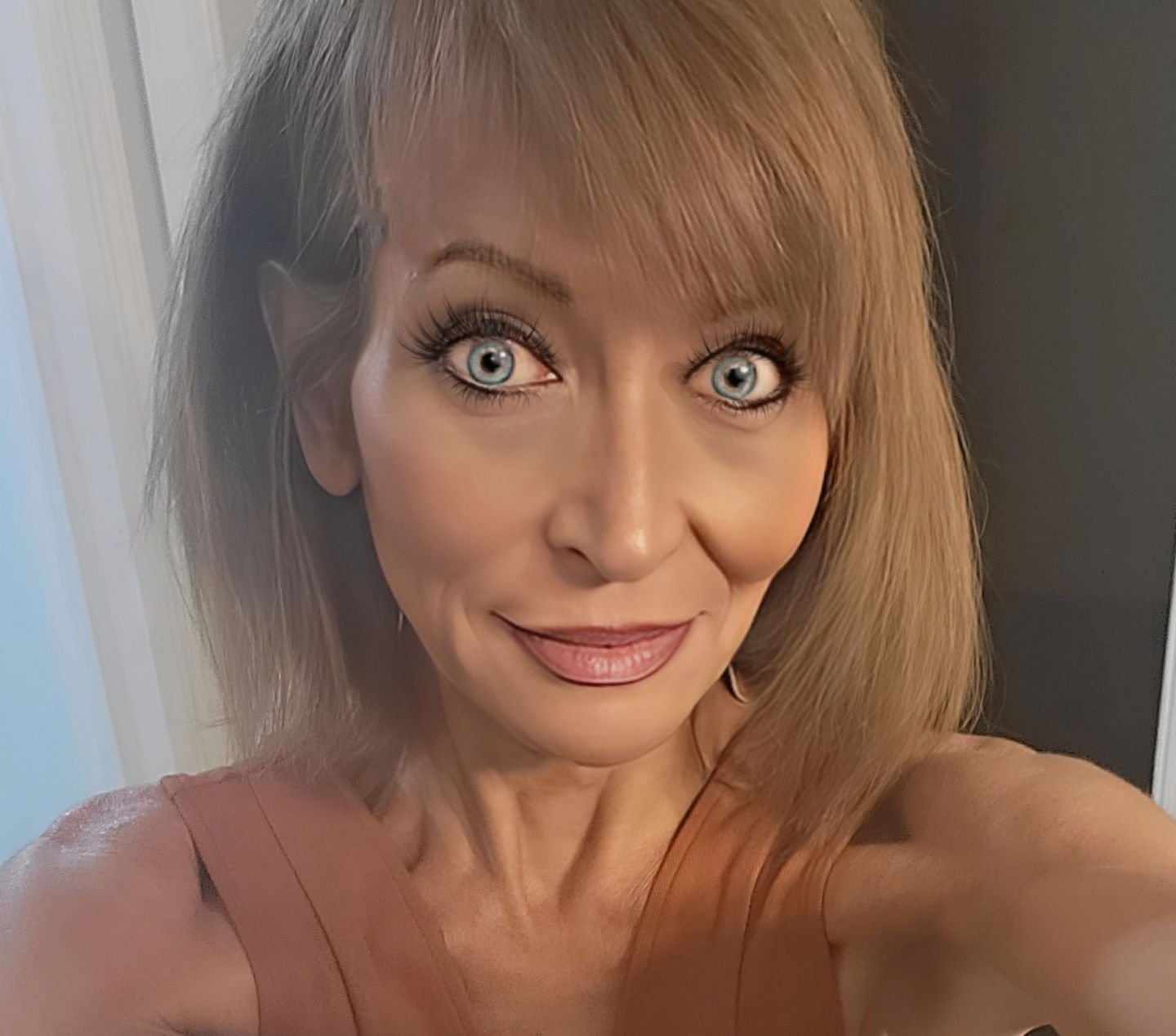 Customer photo review of Clover Blue Prescription Colored Contact Lenses