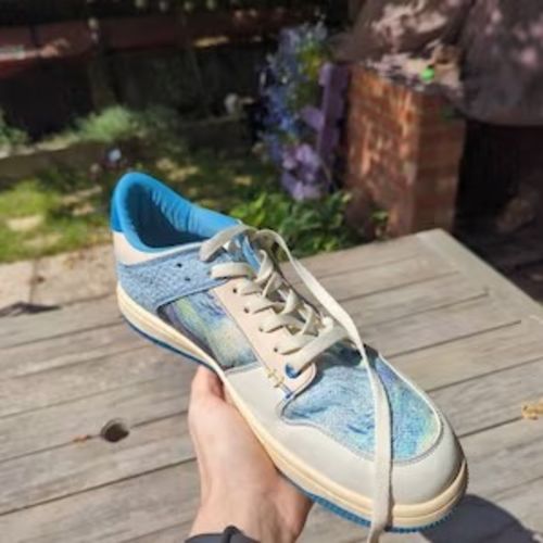 Customer photo review of Van Gogh Starry Night inspired sneakers