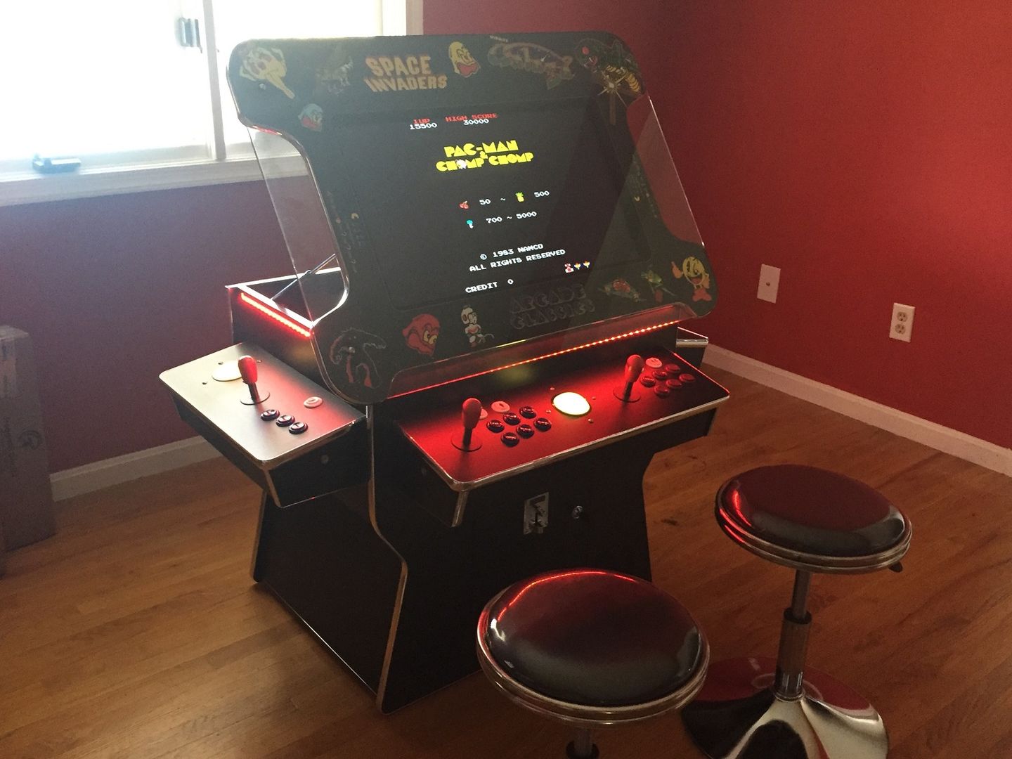 Customer photo review of Cocktail Arcade Machine 3505 Games  Tilt Up Black Lift Up Retro Multi-cade Table