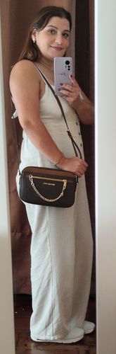 Customer photo review of Jet Set Large Logo Crossbody Bag (BROWN)