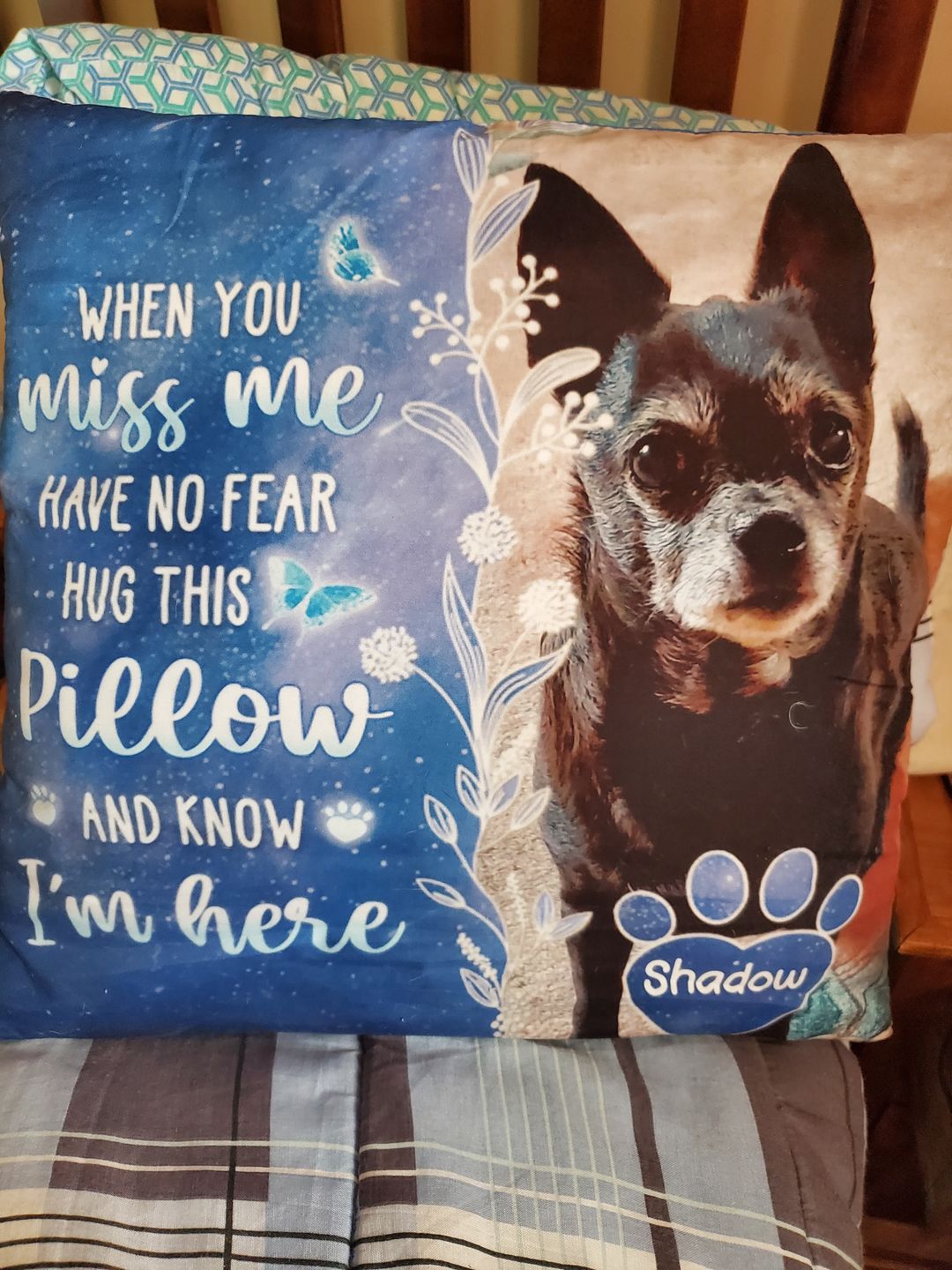 Customer photo review of Custom Photo My Love For You Is Always Here - Memorial Personalized Custom Pillow - Sympathy Gift, Gift For Pet Owners, Pet Lovers