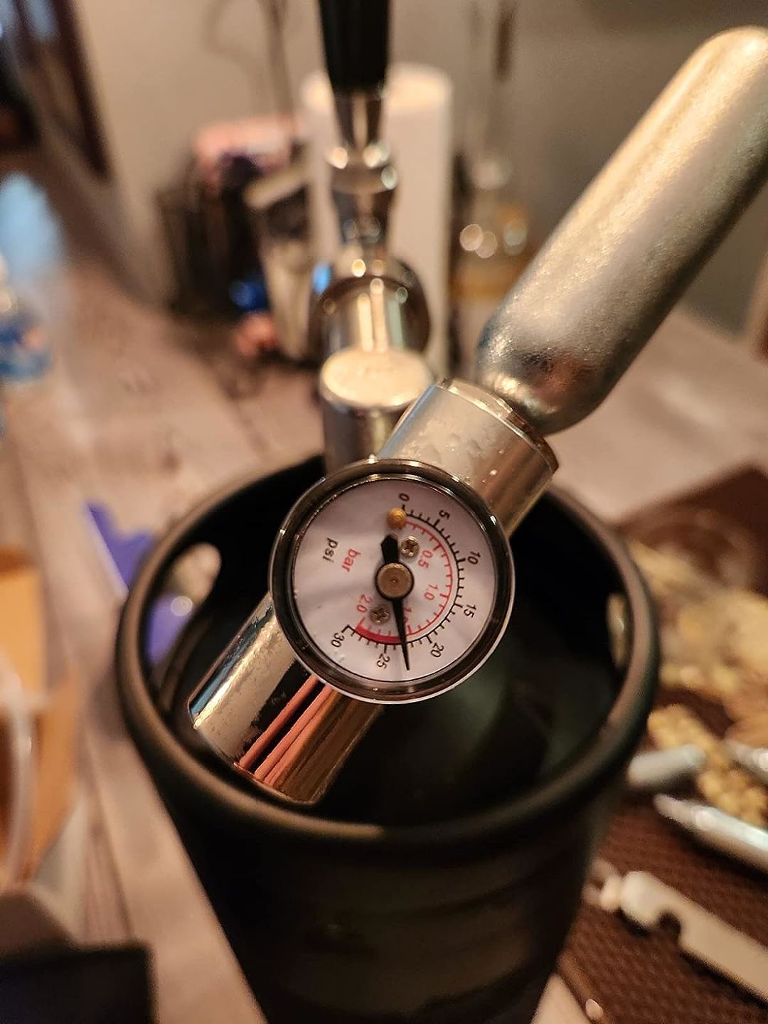 Customer photo review of TMCRAFT 128oz Mini Keg Growler Black