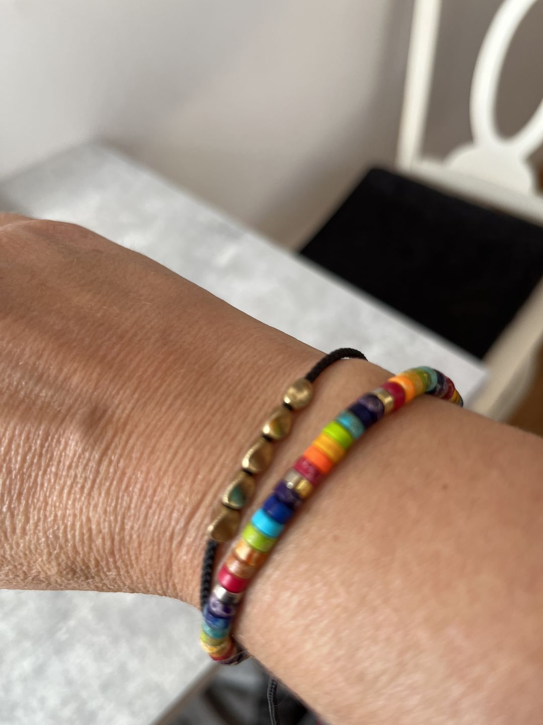 Customer photo review of Handgemachtes Tibetisches Glücks-Armband aus Kupfer