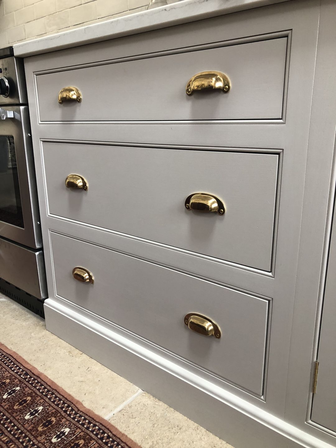 Customer photo review of Classic Polished Brass Cupboard Handles
