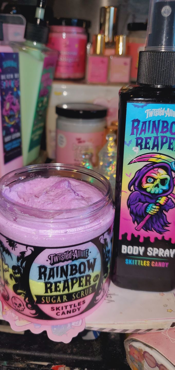 Customer photo review of Rainbow Reaper Sugar Scrub (Skittles Candy)