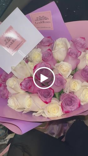 Customer video review of Purple & White Rose Bouquet