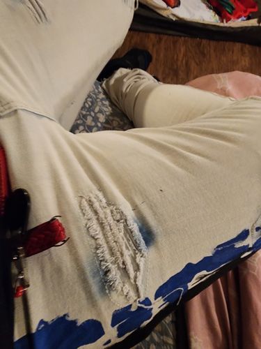 Customer photo review of Studded Backin Denim (Bleach Wash)