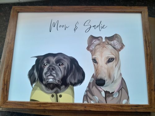 Customer photo review of CUSTOM PET PORTRAIT (Hand-Drawn)