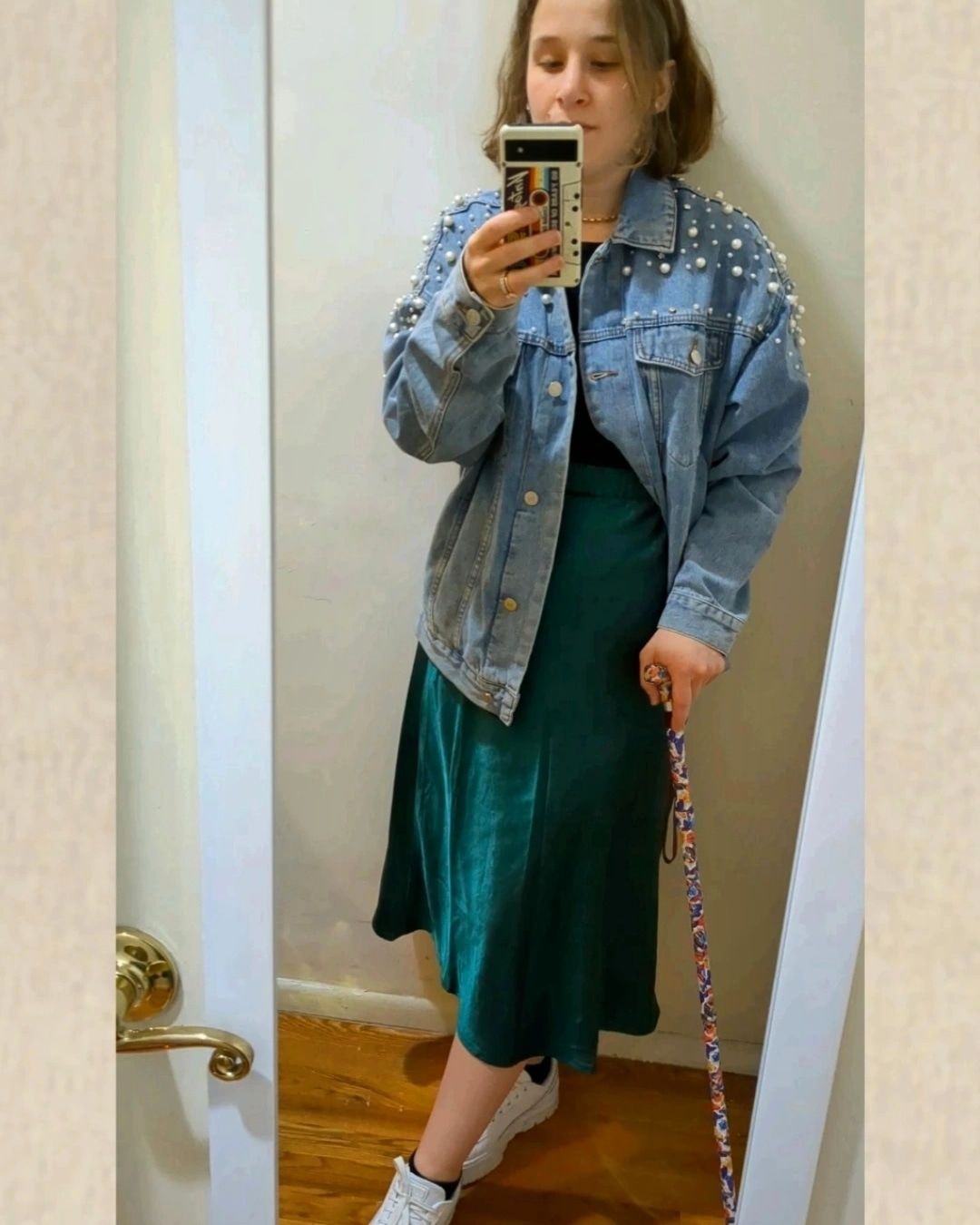 Customer photo review of The Midi Slip Skirt