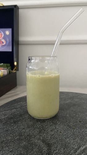 Customer photo review of Classic Can Glass Cup with Straw