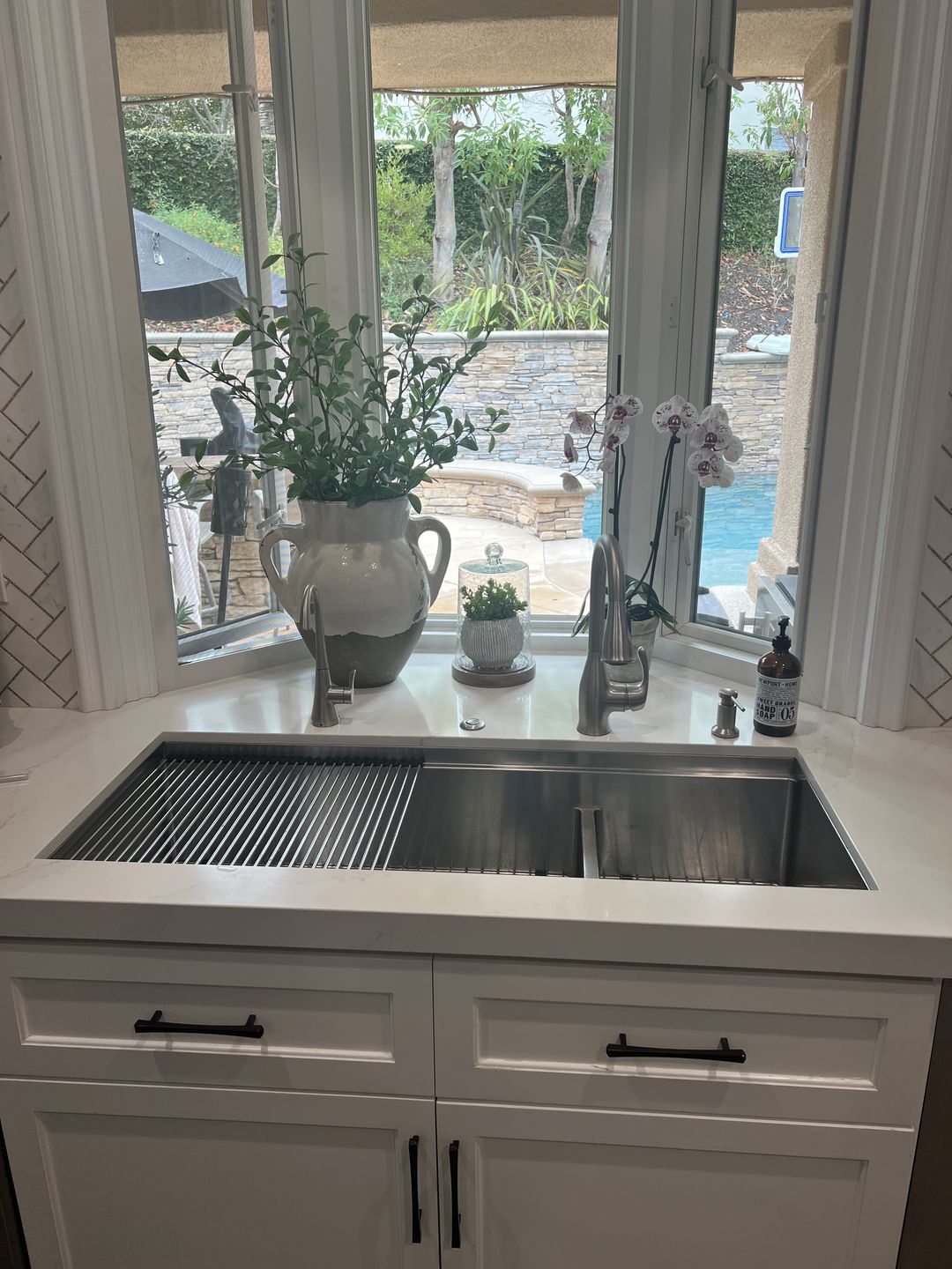 Customer photo review of 46" Undermount Workstation Sink – 16 Gauge Stainless Steel Double Bowl – Reversible – Seamless Drain (5LD46c)