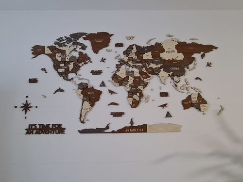 Customer photo review of Wooden World Map with States and Capitals - Multilayered