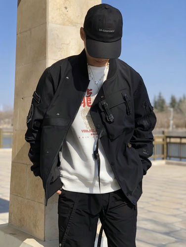Customer photo review of Tactical Multi Pocket Flight Bomber Jacket