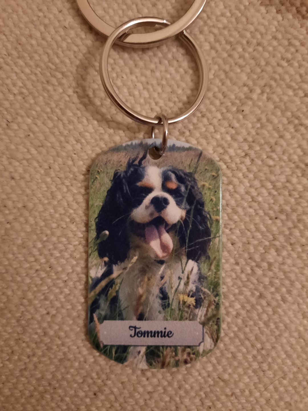 Customer photo review of Dubbele foto - Gepersonaliseerde Dog Tag sleutelhanger