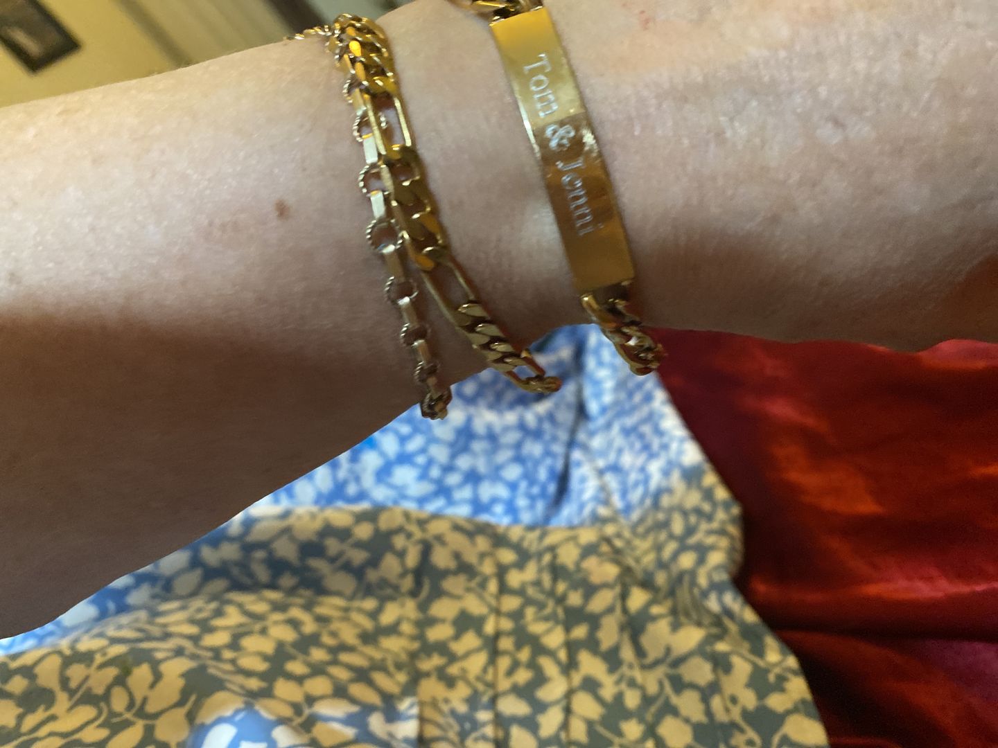 Customer photo review of 7mm Figaro Link ID Bracelet