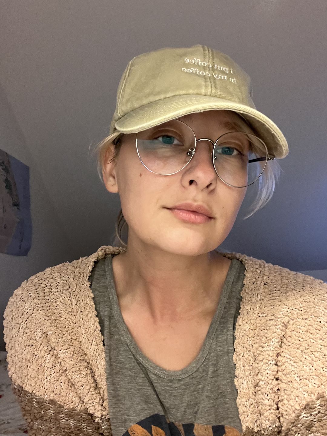 Customer photo review of I put coffee in my coffee Vintage Hat
