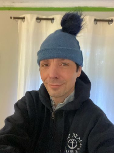 Customer photo review of Denim Blue with Navy Blue - Cashmere Beanie for Men