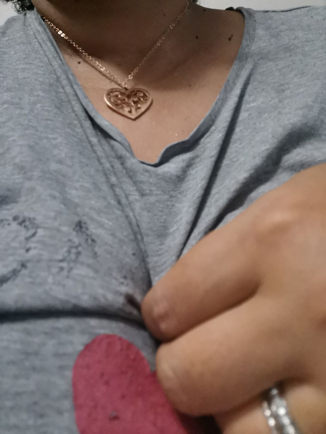 Customer photo review of Collier Coeur et Pierre de Naissance