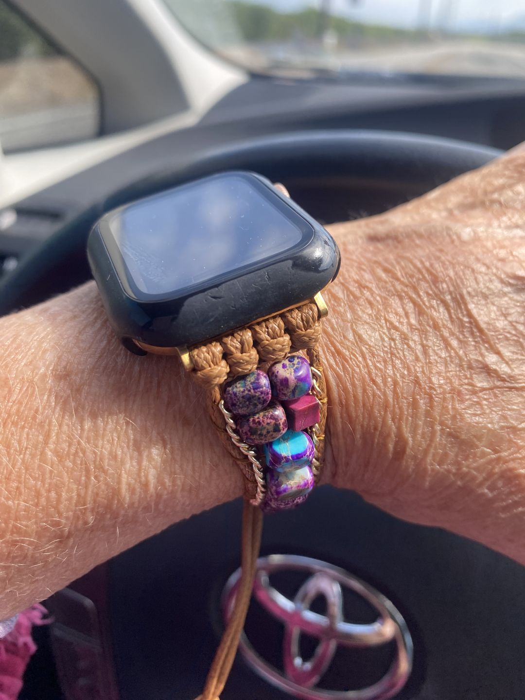 Customer photo review of Moonlight Jasper Apple Watch Strap