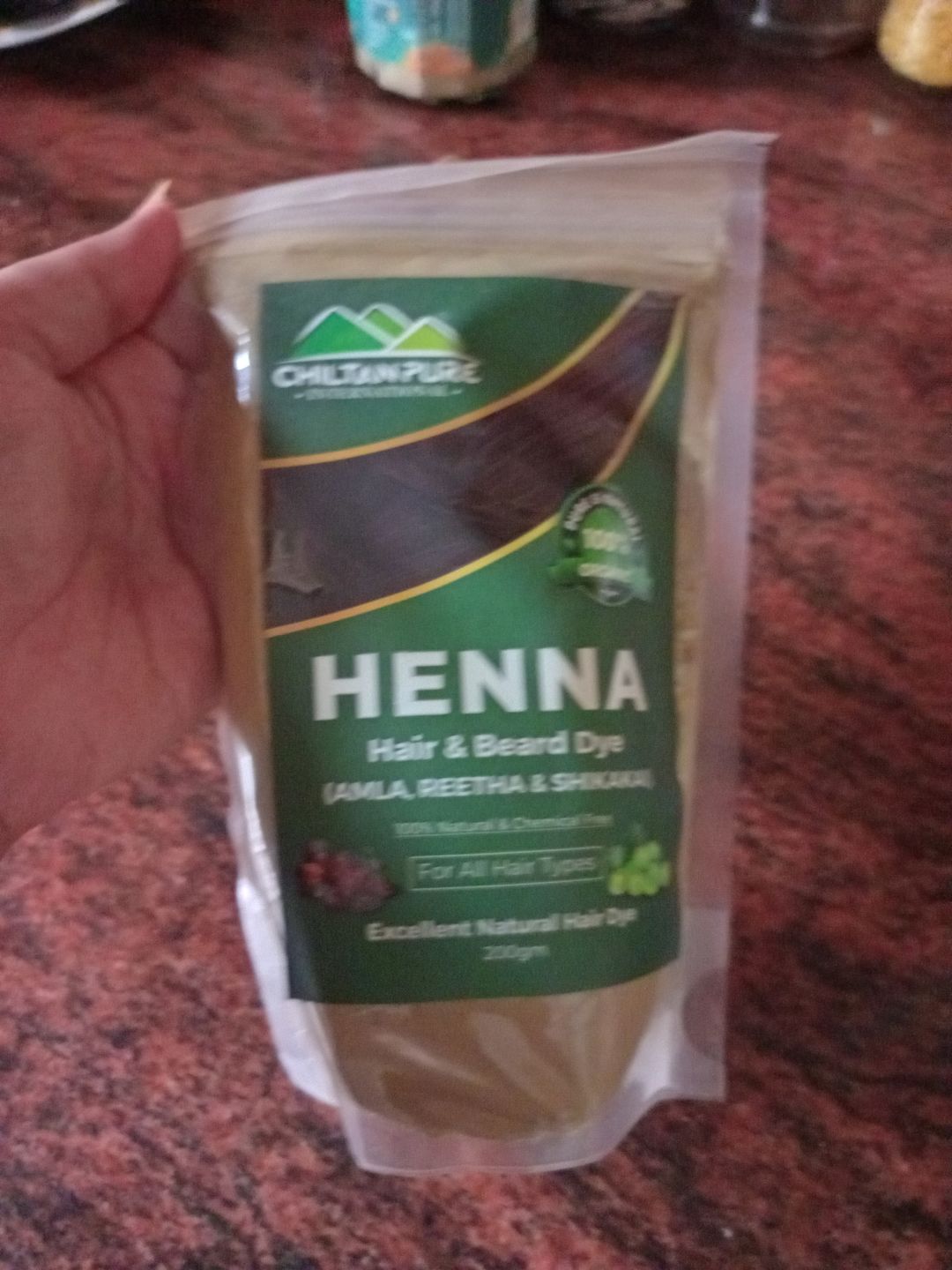 Customer photo review of Henna Hair and Beard Dye (Chocolate & Coffee) – Prevents Premature Hair Greying, Improves Scalp Health, Balances pH & Oil Production 200gm
