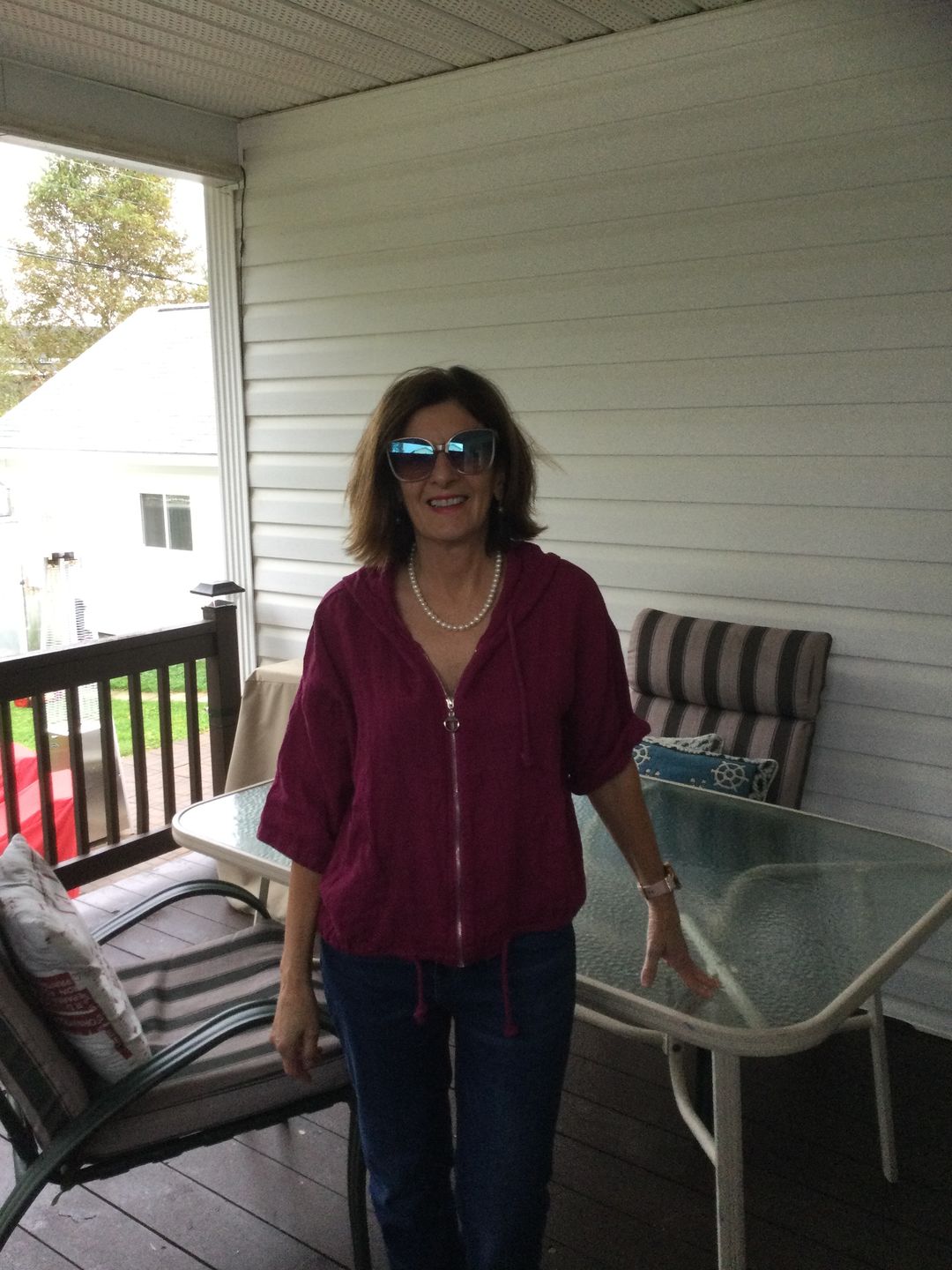 Customer photo review of Meo Linen Bomber Jacket (Orchid)