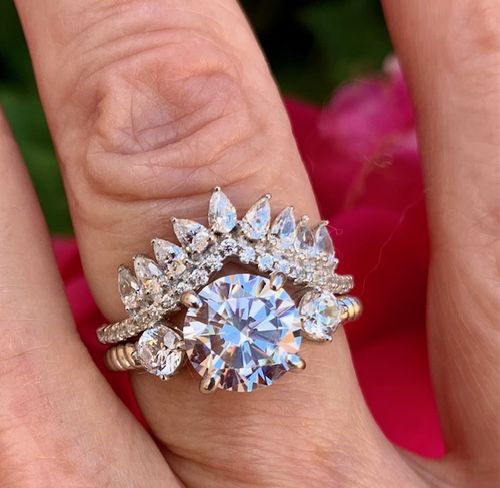 Customer photo review of Wishbone Crown CZ Eternity Ring in Sterling Silver
