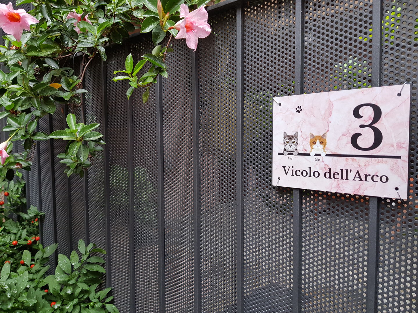 Customer photo review of Numero civico effetto marmo - Targa per porta personalizzata
