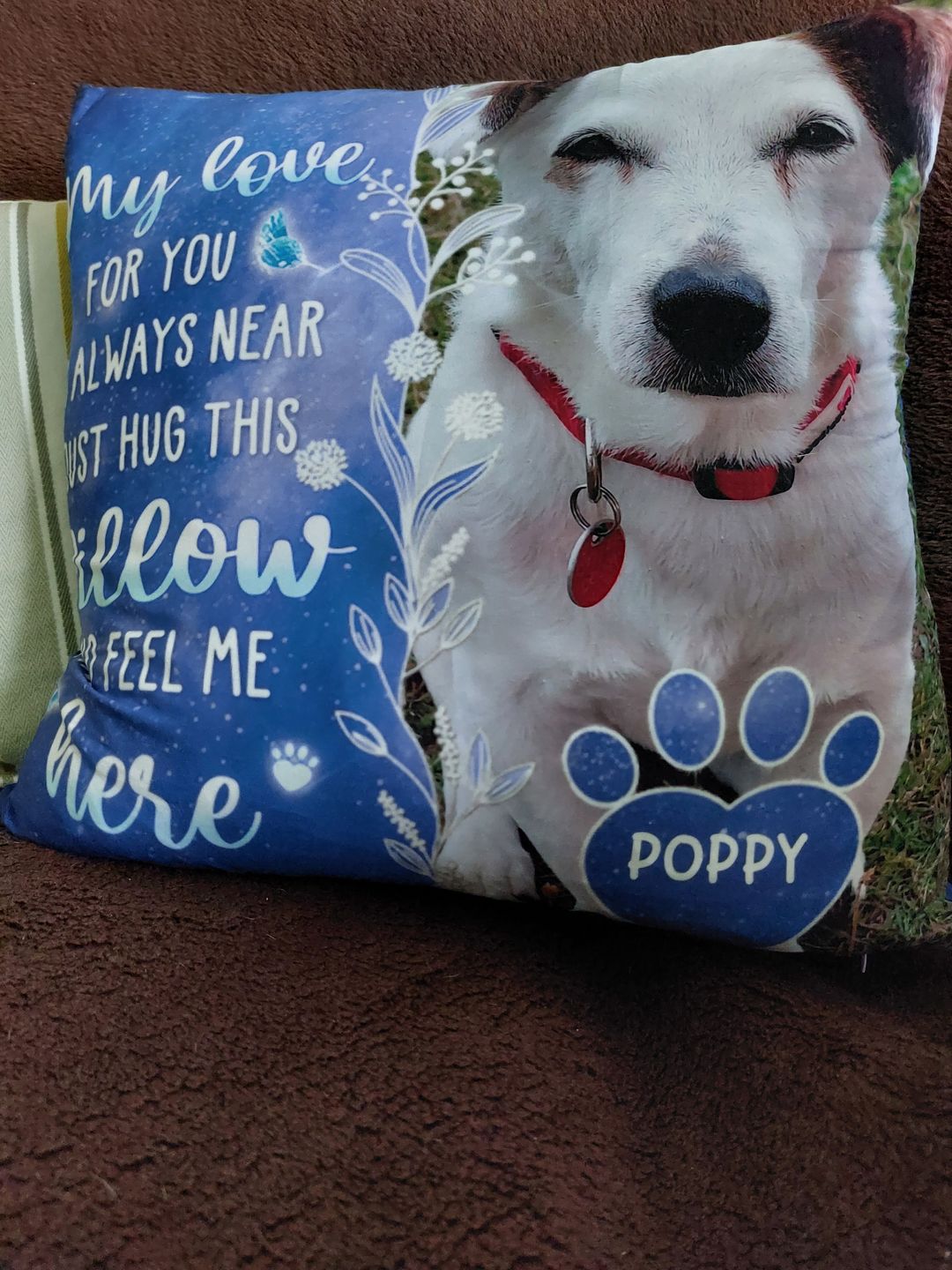 Customer photo review of Custom Photo My Love For You Is Always Here - Memorial Personalized Custom Pillow - Sympathy Gift, Gift For Pet Owners, Pet Lovers