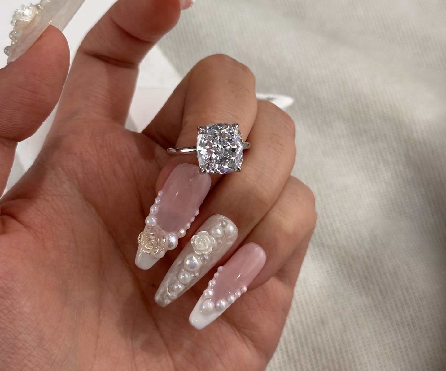 Customer photo review of S925 3.0Ct~6.0 Ct Cushion Cut Engagement Ring In Sterling Silver For Everyday Wear Travel Ring