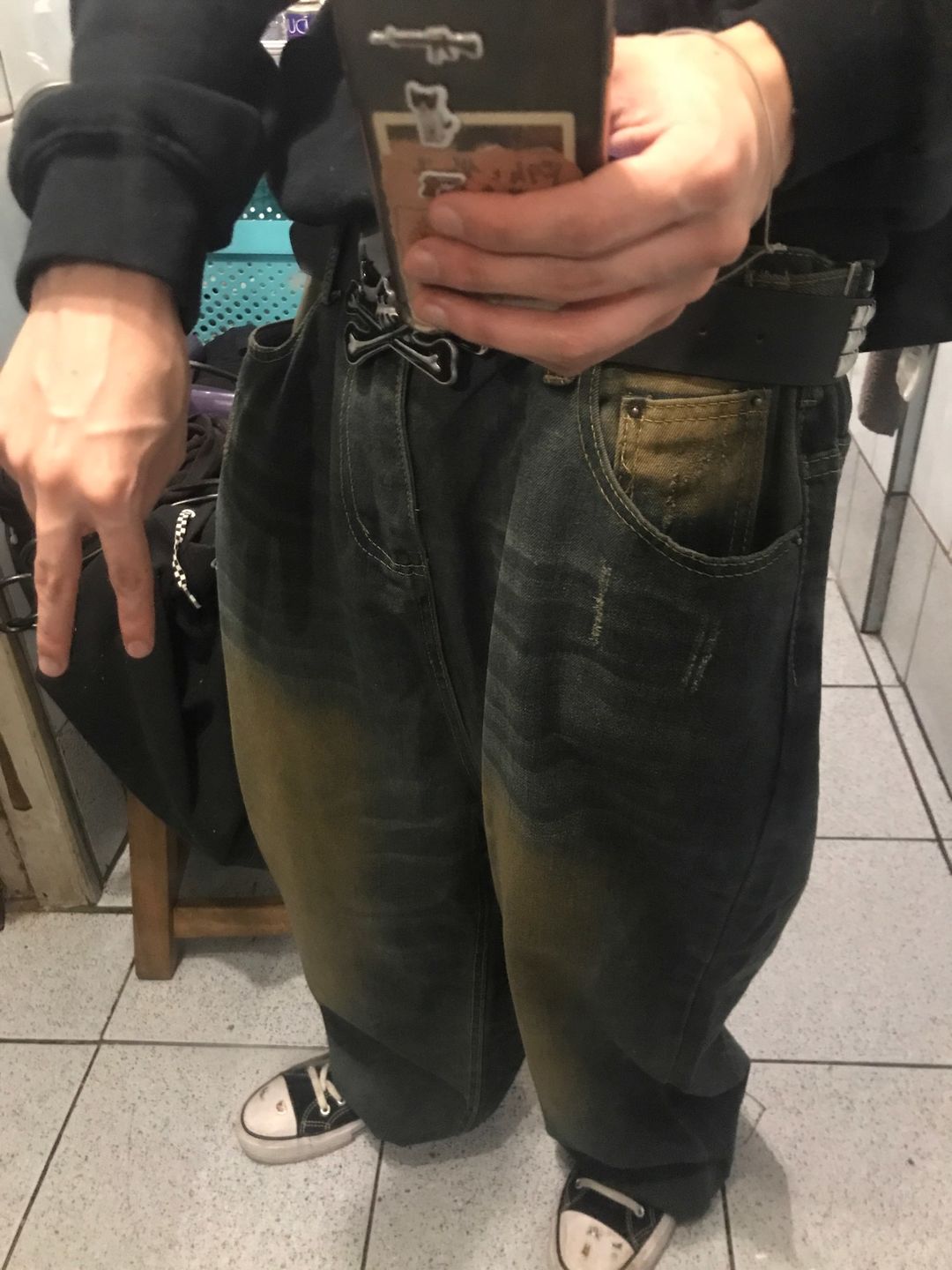 Customer photo review of THE GIANT FADED JEANS
