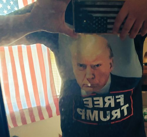 Customer photo review of Trump Mugshot T-Shirt