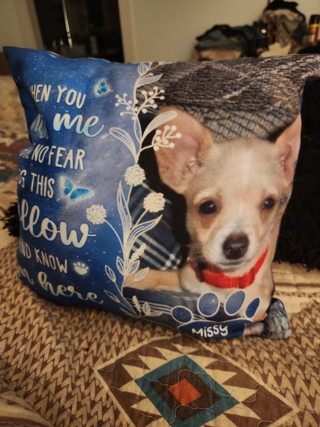 Customer photo review of Custom Photo My Love For You Is Always Here - Memorial Personalized Custom Pillow - Sympathy Gift, Gift For Pet Owners, Pet Lovers