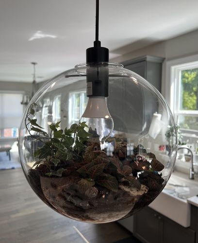 Customer photo review of Contemporary 1-light Glass Globe Pendant Light