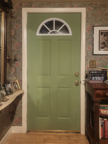 Customer photo review of Clear Sunburst Glass and Frame Kit (Fanlite 24" x 12" Frame Size)