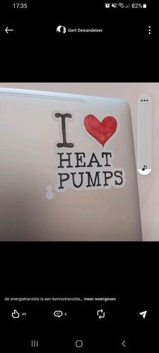 Customer photo review of I Heart Heat Pumps Sticker