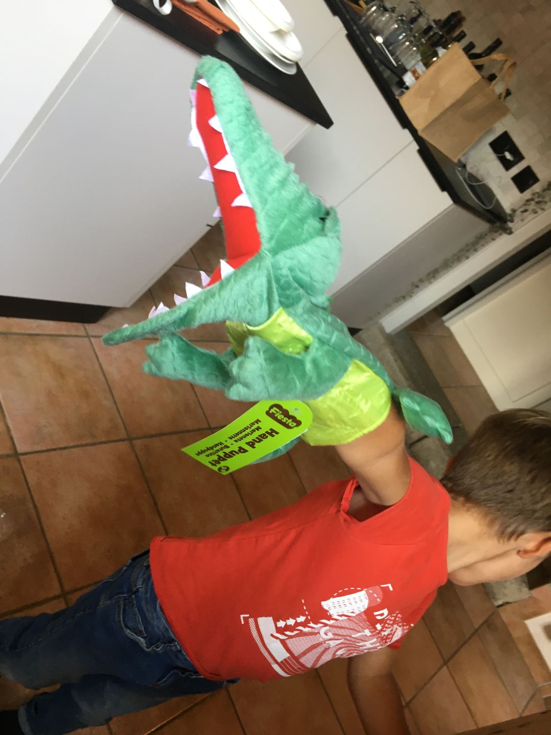Customer photo review of Marionnette Crocodile