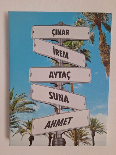 Customer photo review of İsimli yaz temalı kanvas tablo