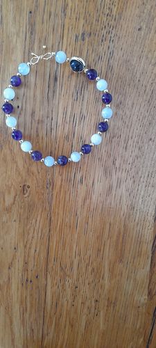 Customer photo review of Bracelet Amincissant en Améthyste et Pierre de Lune | Or fin