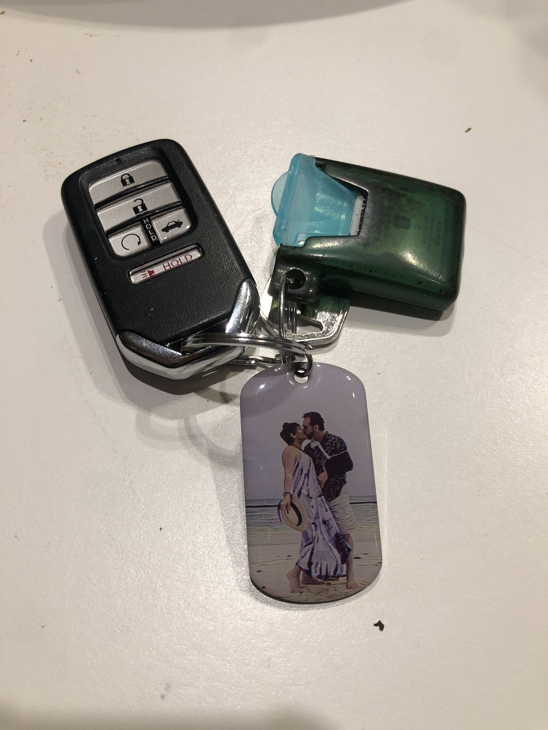 Customer photo review of (Photo Inserted) I Promise To Be - Personalized Engraved Stainless Steel Keychain