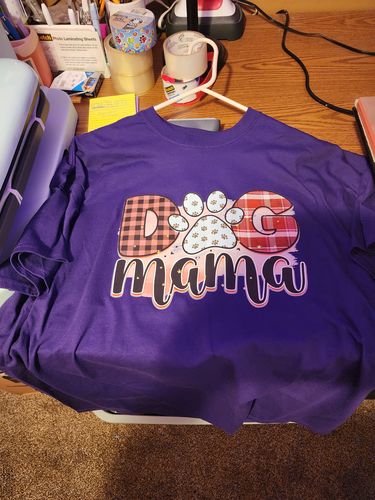 Customer photo review of Dog Mama DTF Transfer