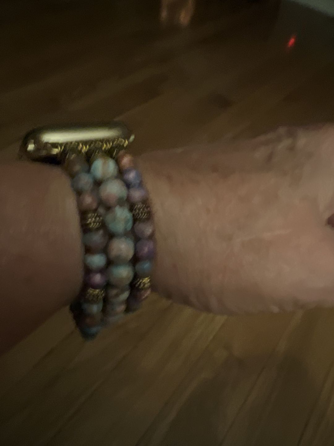 Customer photo review of Amazonite Jasper Stretch Apple Watch Strap