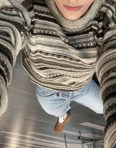 Customer photo review of Vintage St. John's Bay Patterned Knit Sweater Size Tall Medium