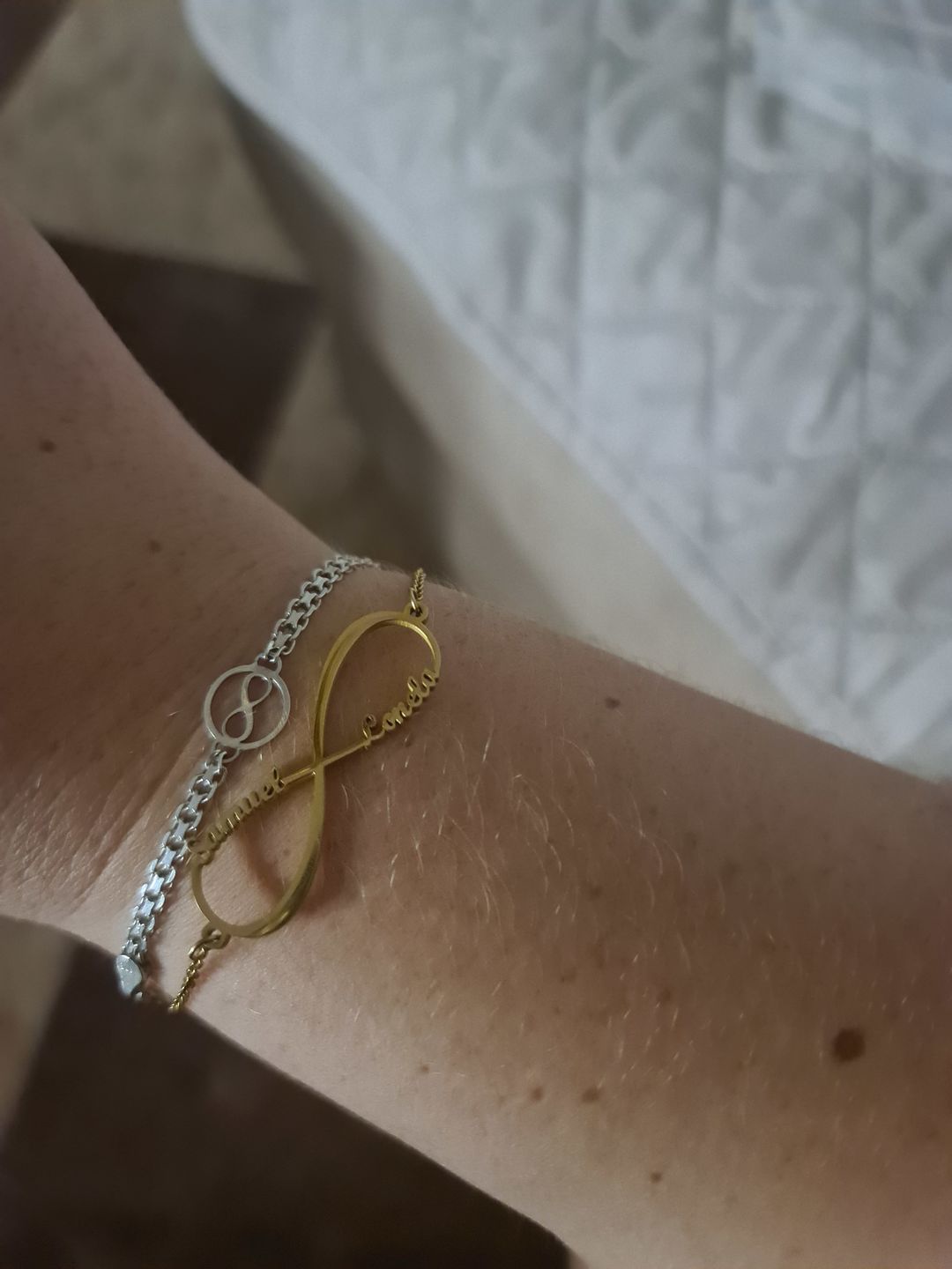 Customer photo review of Pulsera Infinito ~ Personalizable
