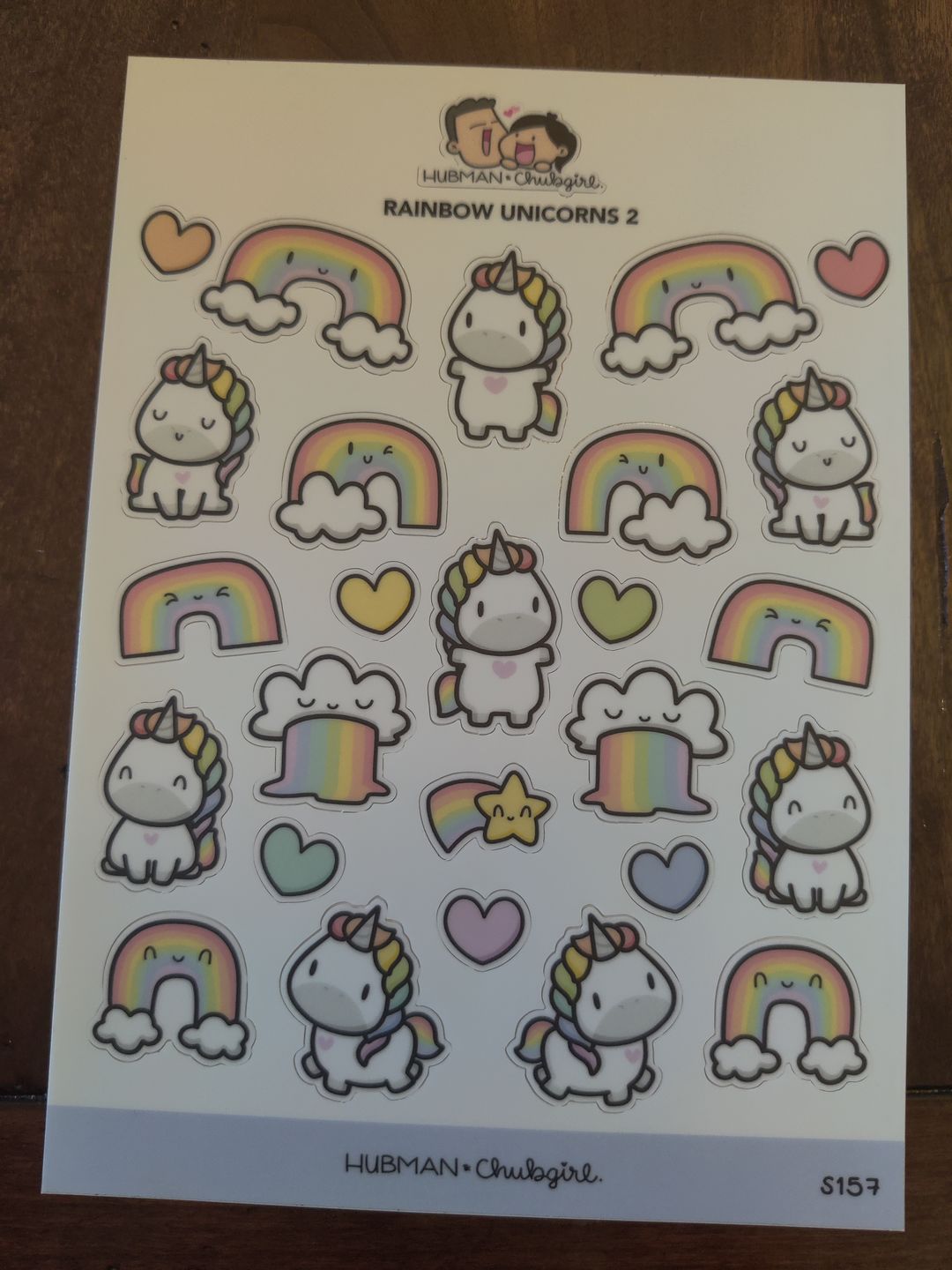 Customer photo review of Rainbow Unicorns 2 Sticker Sheet