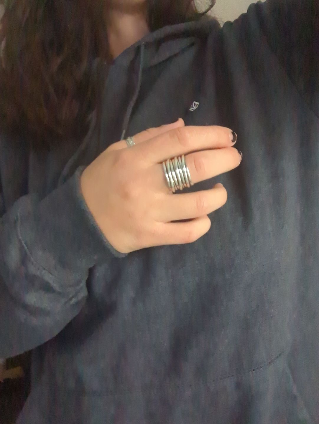 Customer photo review of Chunky Wrap Wide Band Ring Sterling Silver