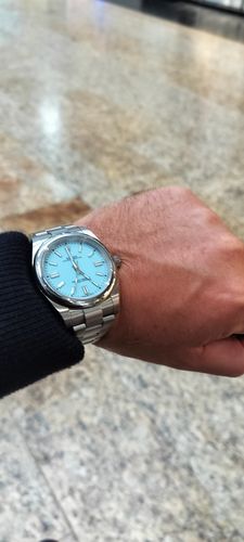 Customer photo review of Top Clone Rolex Oyster Perpetual 41 MM Turquoise tiffany Blue Dial Ref.124300 Movement Replica