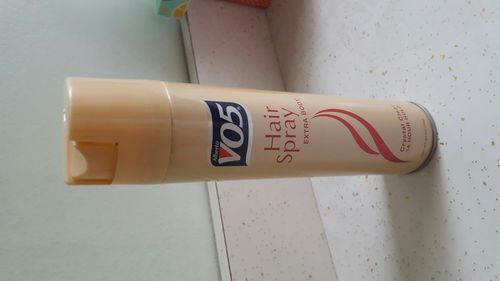 Customer photo review of VO5 Crystal Clear Hairspray Extra Body, 8.5 Oz.