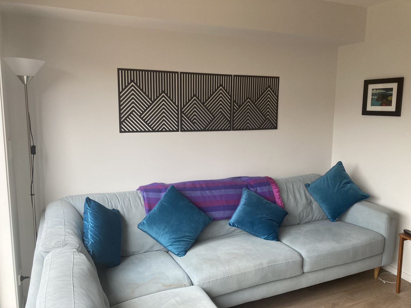 Customer photo review of Geometric Mountain Wall Art Trio