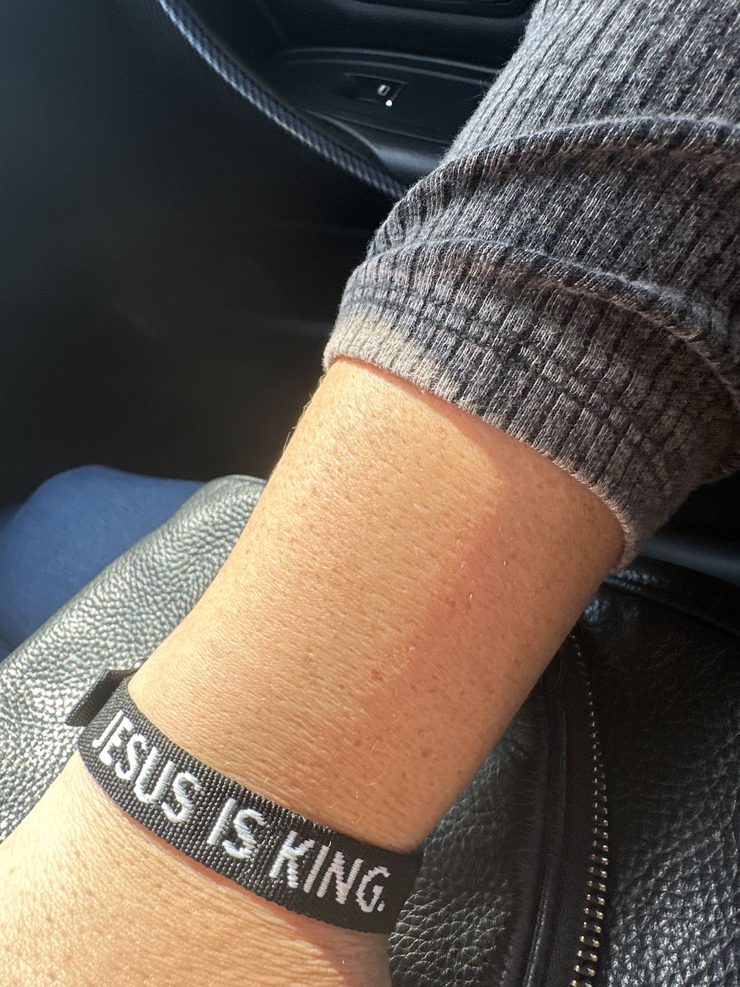 Customer photo review of Jesus Is King Bracelet